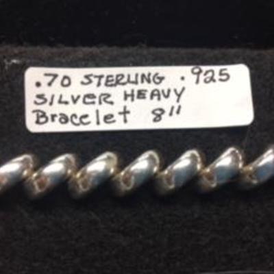8" Sterling Silver Bracelet- .70 Oz.