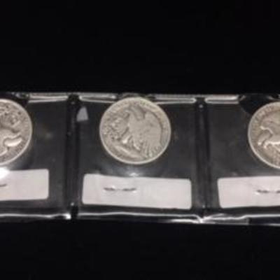 1942, 1942-S, 1942-D Walking Liberty 1/2 Dollars