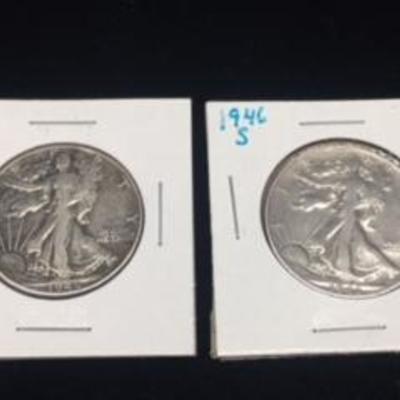 1946 & 1946-S Walking Liberty 1/2 Dollars