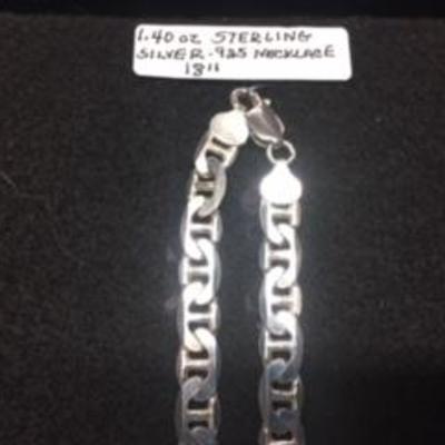 18" Sterling Silver Necklace-1.4 Oz.