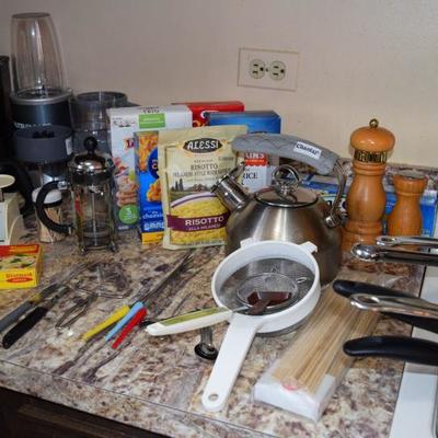 Cookware, kitchen utensils, small appliances