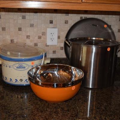 Crock Pot, Bowl, & Stock Pot