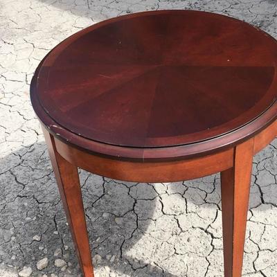 Round Side Tables with Cherry Finish