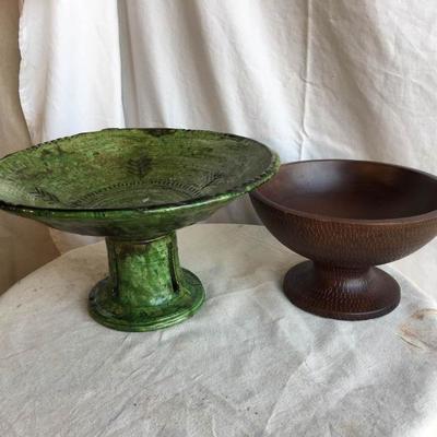 Two Decorator Pedestal Bowls