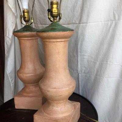 Two Terra Cotta Table Lamps