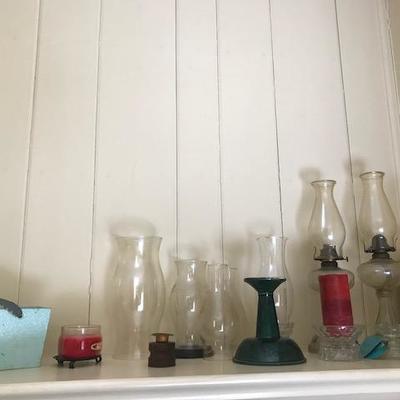 Lanterns and glassware.