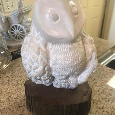 Marble owl sculpture