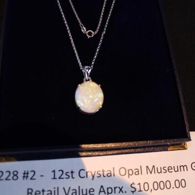 K1228 #2 -  12st Crystal Opal Museum Grade
Retail Value Aprx. $10,000.00
