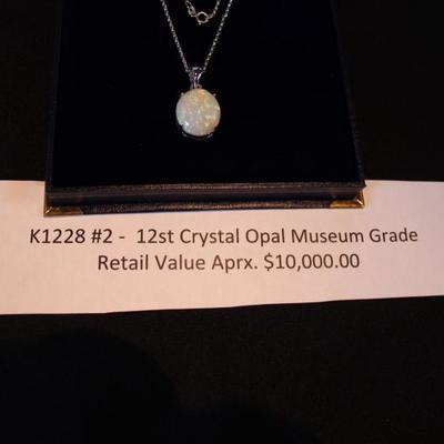 K1228 #2 -  12st Crystal Opal Museum Grade
Retail Value Aprx. $10,000.00
