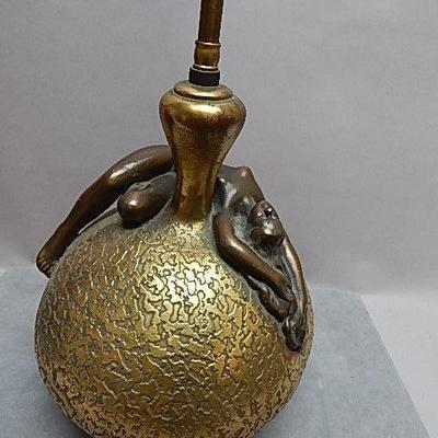 Bronze Nude Gild Clad Lamp