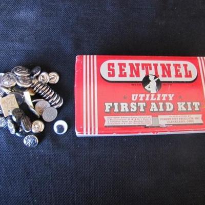 Vintage Sentinel Tin Full Of Buttons