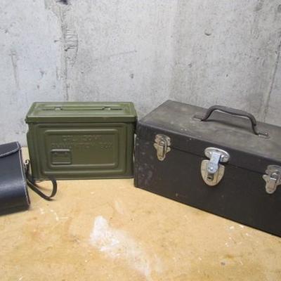 Tackle Box, Binoculars & Ammo Box