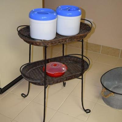 Shelving Unit & Containers with Lids