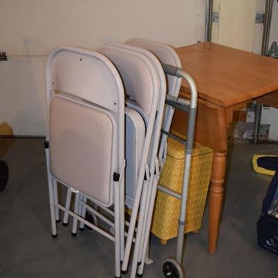 Folding Chairs, Walker, & Table