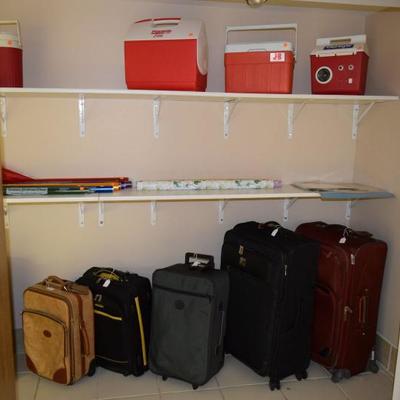 Assorted Suitcases & Coolers