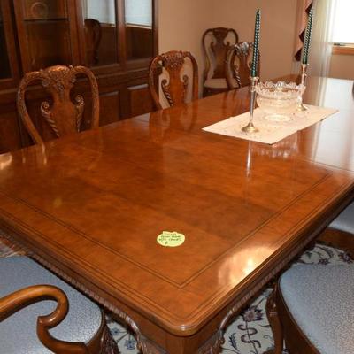 Baker Furniture Large Dining Rood Table with Leaves-10 Chairs & Table Pad