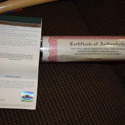 Autographed MIchael Jordan Baseball Bat W/Certificate