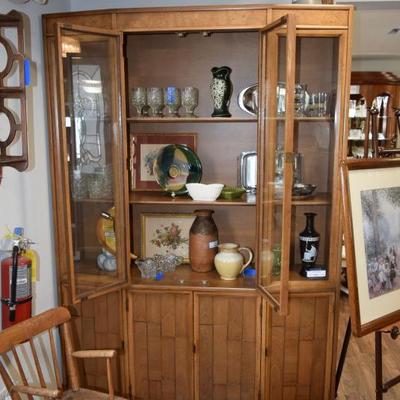 Vintage China Cabinet W/Decorations