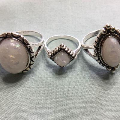 Opal and Silver Rings