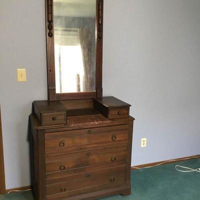 Antique/Vintage Chest with Drawers and Mirror