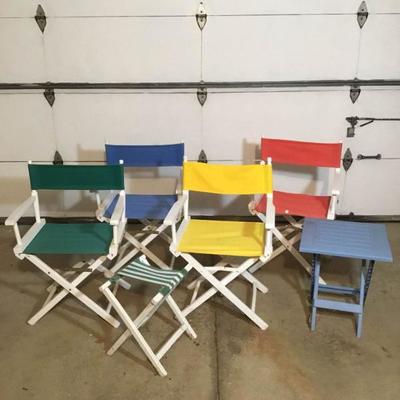 Four Patio Chairs and Side Table