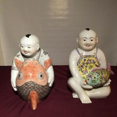 Two Asian Art Buddha Statues