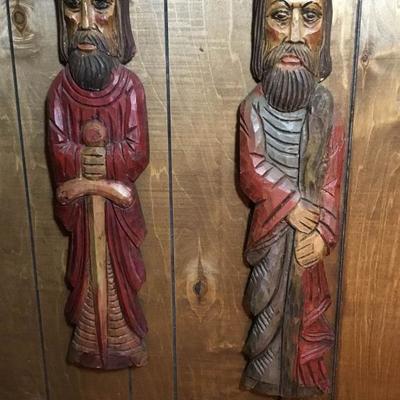Two Wooden Men Wall Art