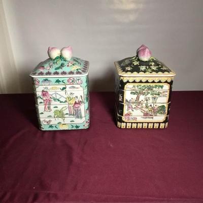 Asian Porcelain Four-Tier Canisters