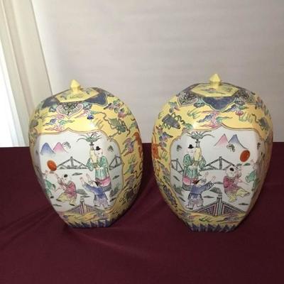 Two Asian Porcelain Ginger Jars