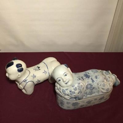 Asian Porcelain Decor Buddha Headrests