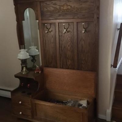 $700  Hall Tree, custom-made, solid oak.  (photo 4 of 4) * Cash Only.  No Returns. Local Pick Up In Media, PA.  Buyer needs to bring...
