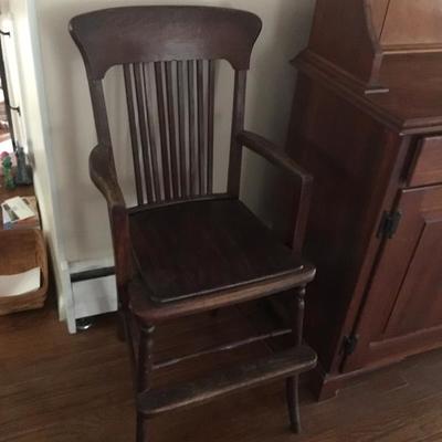 $65 Antique High Chair (photo 1 of 1) * Cash Only.  No Returns. Local Pick Up In Media, PA.  Buyer needs to bring vehicle, tools & people...