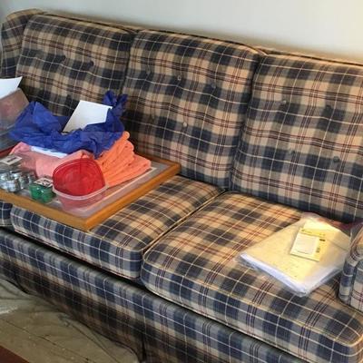 $50  Sleeper Sofa - Blue/Beige Plaid  (photo 1 of 1) * Cash Only.  No Returns. Local Pick Up In Media, PA.  Buyer needs to bring vehicle,...