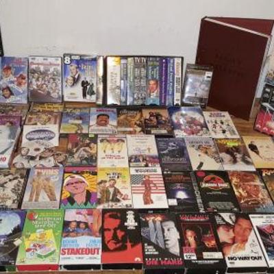 KET092 Ultimate VHS & DVD Movies Lot & Leather Bound Book
