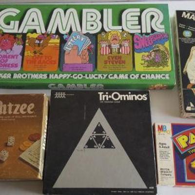 KET080 Collectible Vintage Board Games - Yahtzee, Gambler, Pac-Man & More
