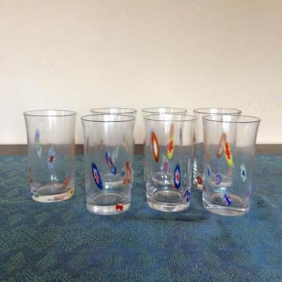 Set of 7 Murano Drinking Glasses