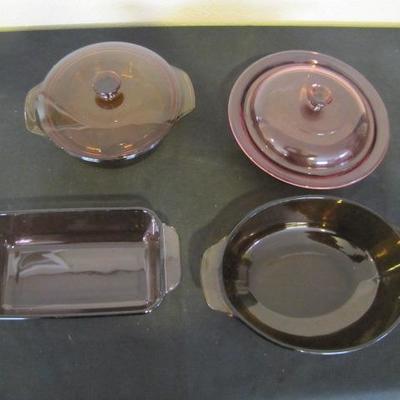 Plum Pyrex Dishes