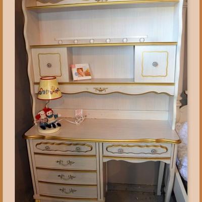 French Provincial dresser, vanity, shelves