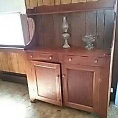 Cabinet and Oil Lamp