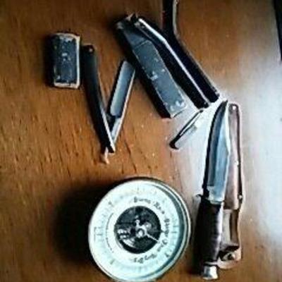 Bowie Knife, Shaving Blade, and More