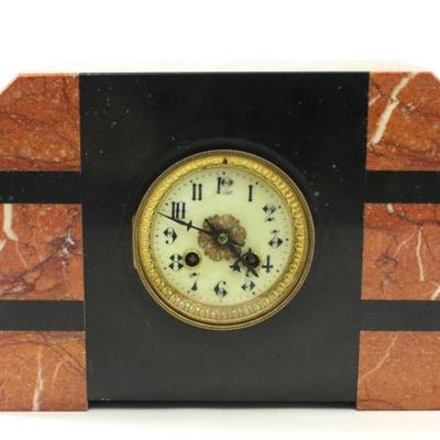 Lot 64: French Art Deco Style Marble Mantel Clock 