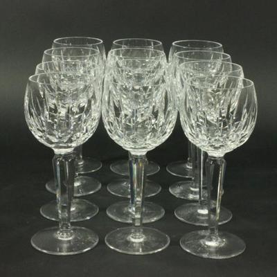 Lot 31: Set 12 Waterford Wine Glasses 