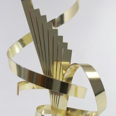 Lot 646: Dan Murphy Abstract Spiral Brass Sculpture 