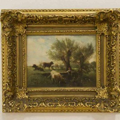 Lot 453: Ludwig Sellmayr, Pastoral Scene with Girl 