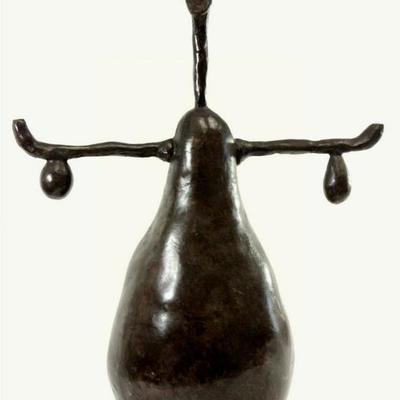 Lot 653: Mid-Century Modern Composition Pear Sculpture 