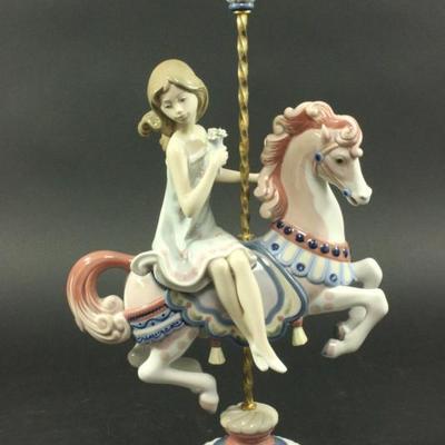 Lot 45: Lladro Figurine Girl on Carousel Horse 