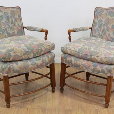 Lot 106: Pair Country French Birdseye Maple Armchairs 