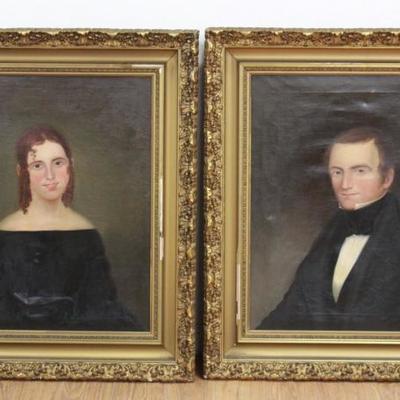 Lot 508: Pair 19th Century Portraits 