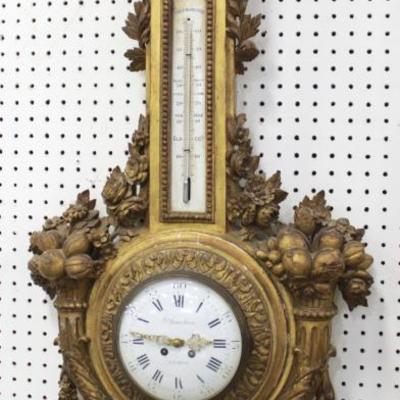 Lot 321: Planchon French Giltwood Cartel Clock 