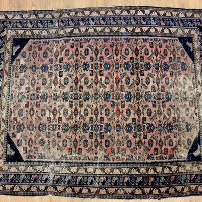 Lot 198: Antique Red Caucasian Rug/Carpet 
